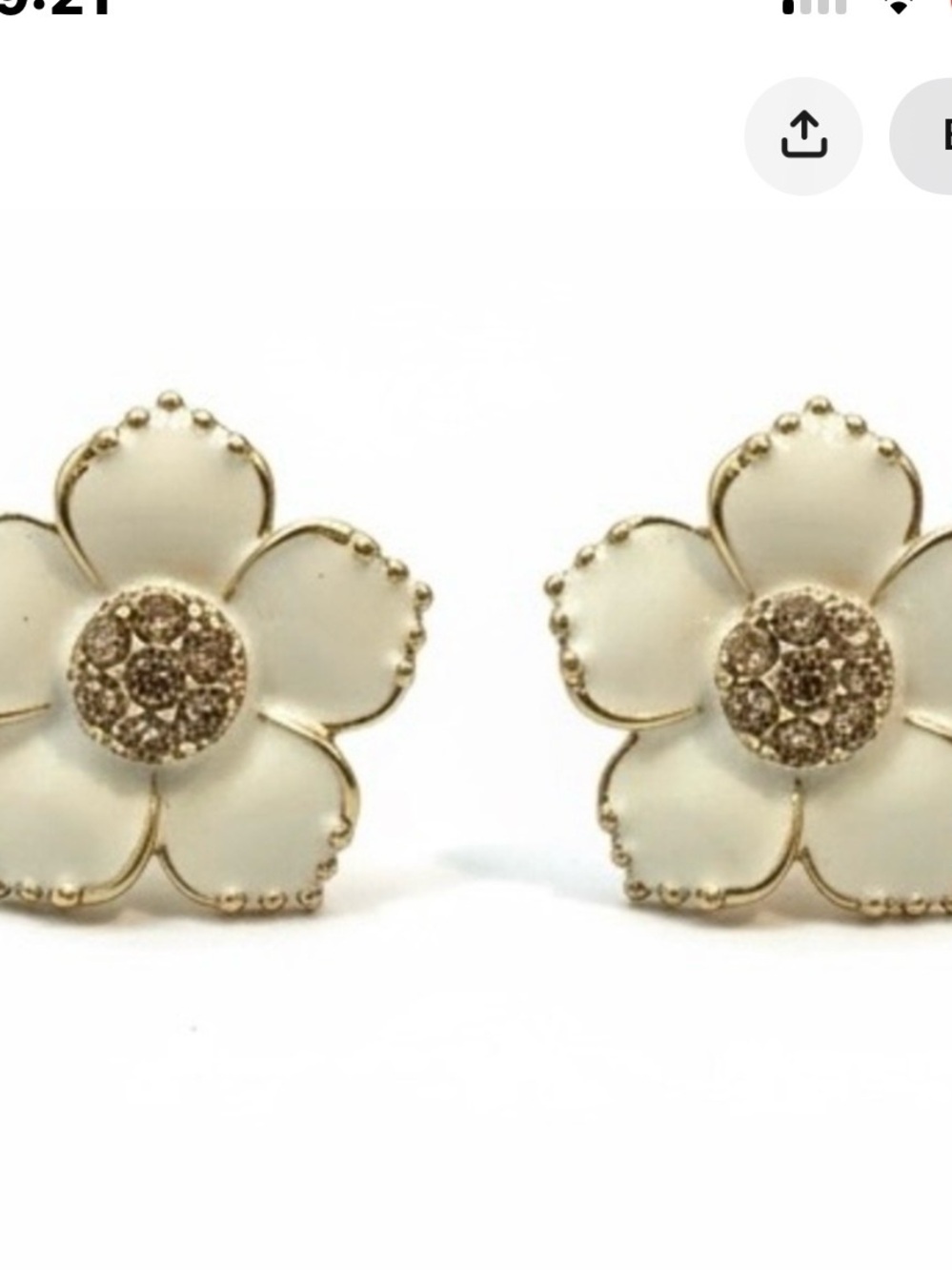 kate spade cream and gold floral stud earrings